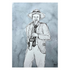 Saxophone Player Art Print | Monochrome Watercolour Musician Portrait