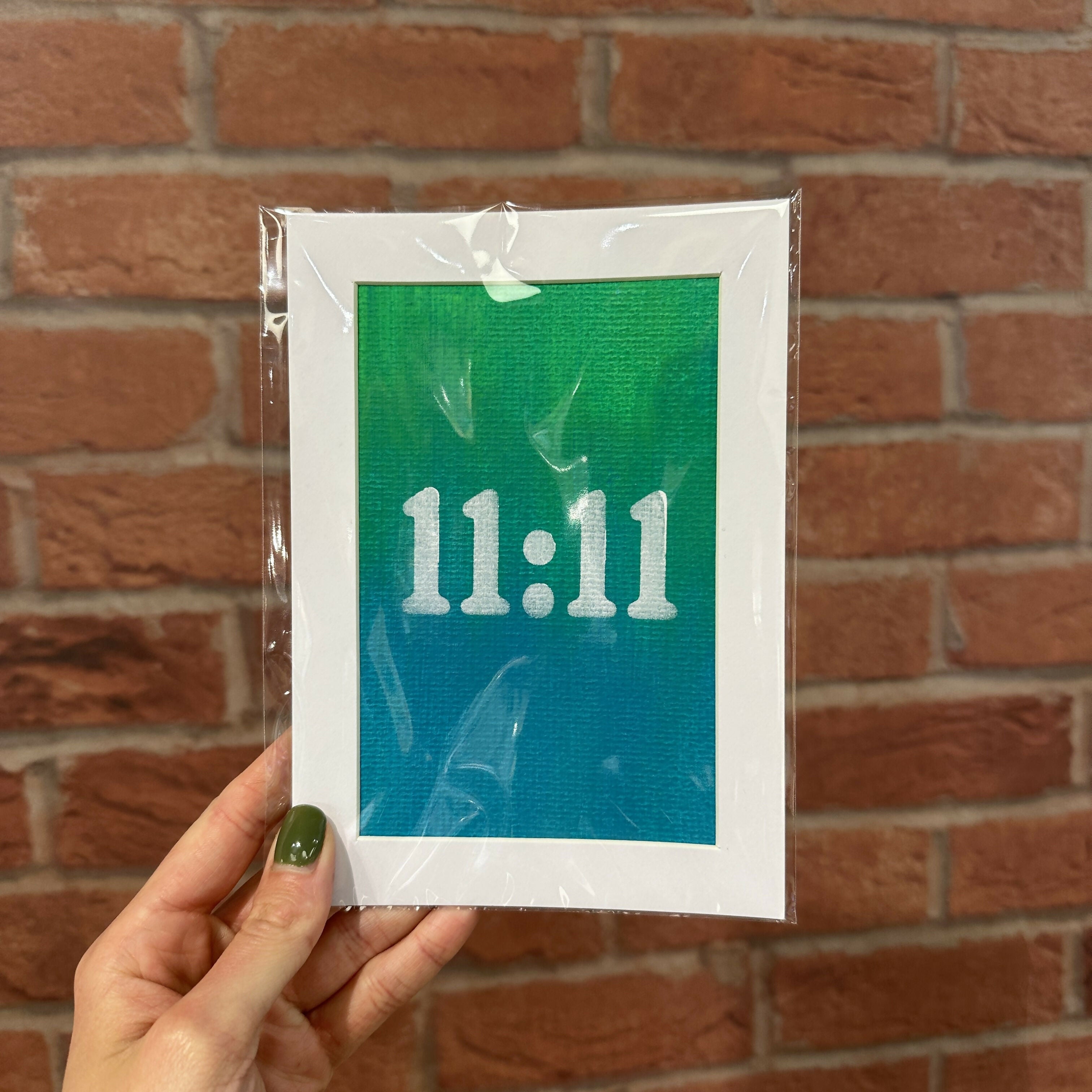 Blue & Green 11:11 Angel Number - Medium Mini Print 12.5cm x 17.5cm
