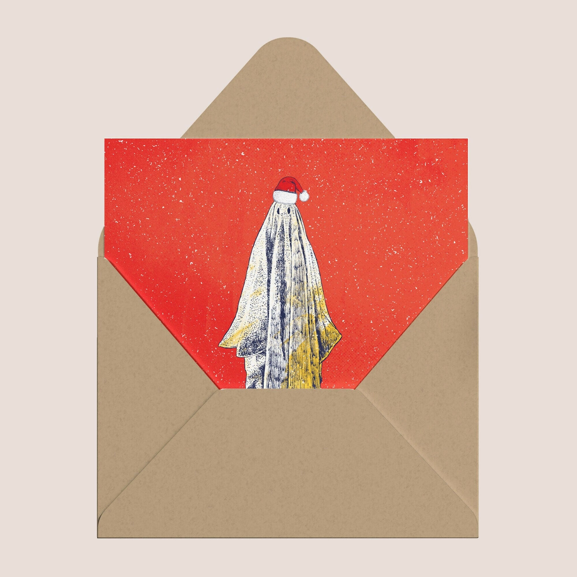 Christmas Ghost Greeting Card – Funny Festive Design by Bejojoart