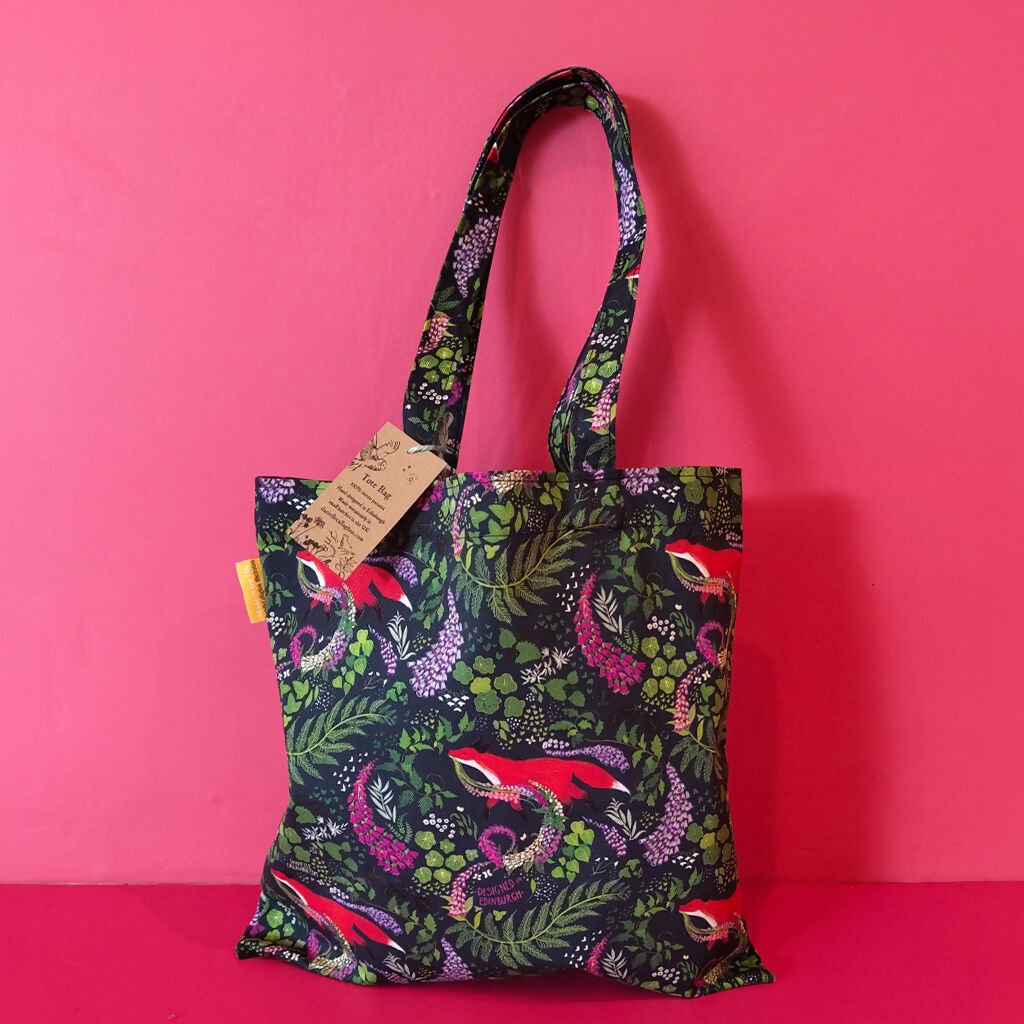 Fox and Foxgloves Tote bag