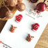 Handmade Christmas Stud Earrings / Set of 2 pairs of Studs / Handmade Polymer Clay Jewellery