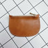 Dirty Brown Zippered Arc Leather Coin Purse