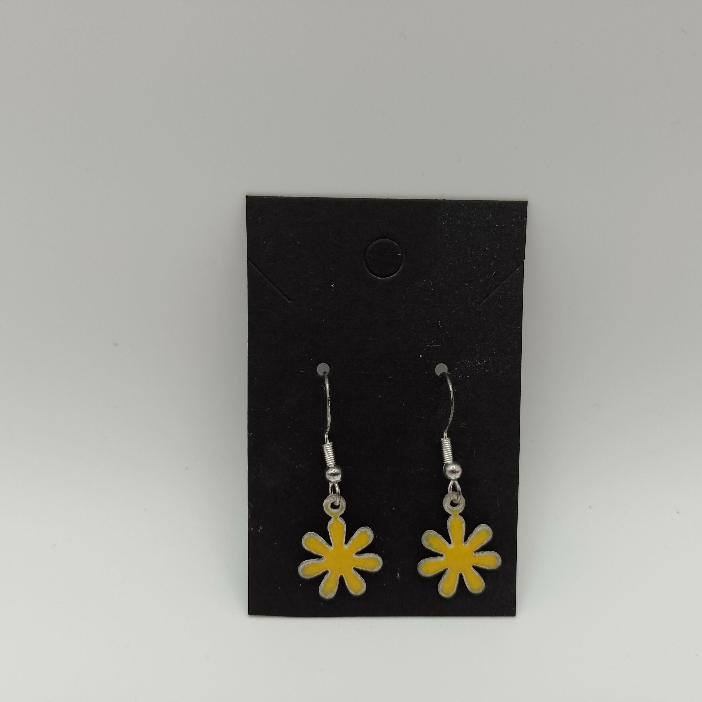 Yellow Daisy Enamel Drop Earrings