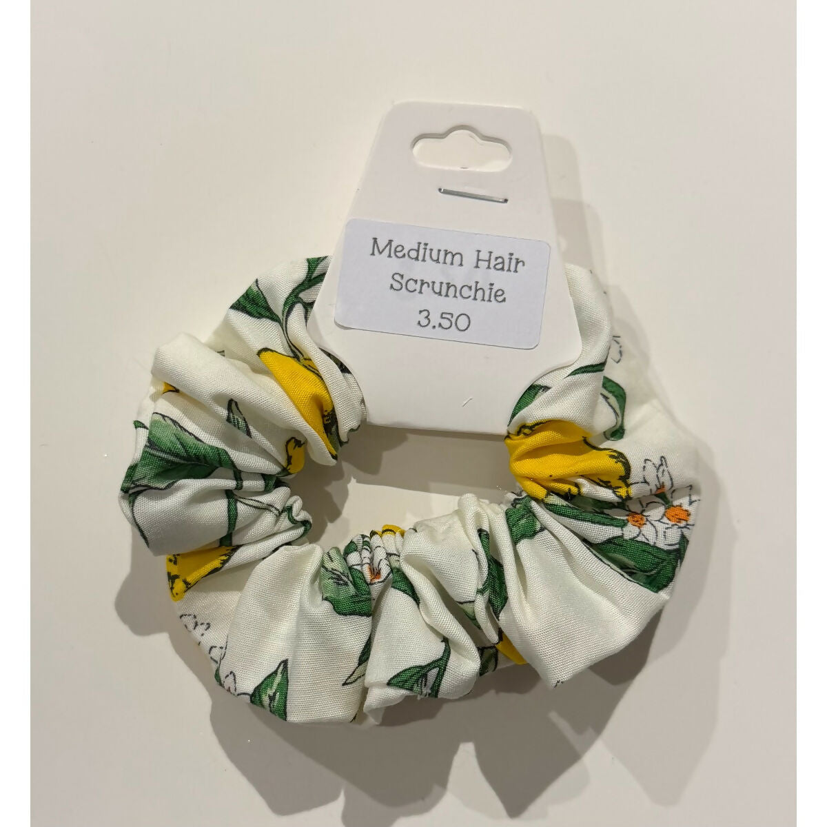 Cream Lemon Hair Scrunchie