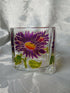 Hand Painted Glass Candle Holder.
