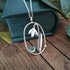 Handmade Large Silver Snowdrop Necklace With Green Onyx