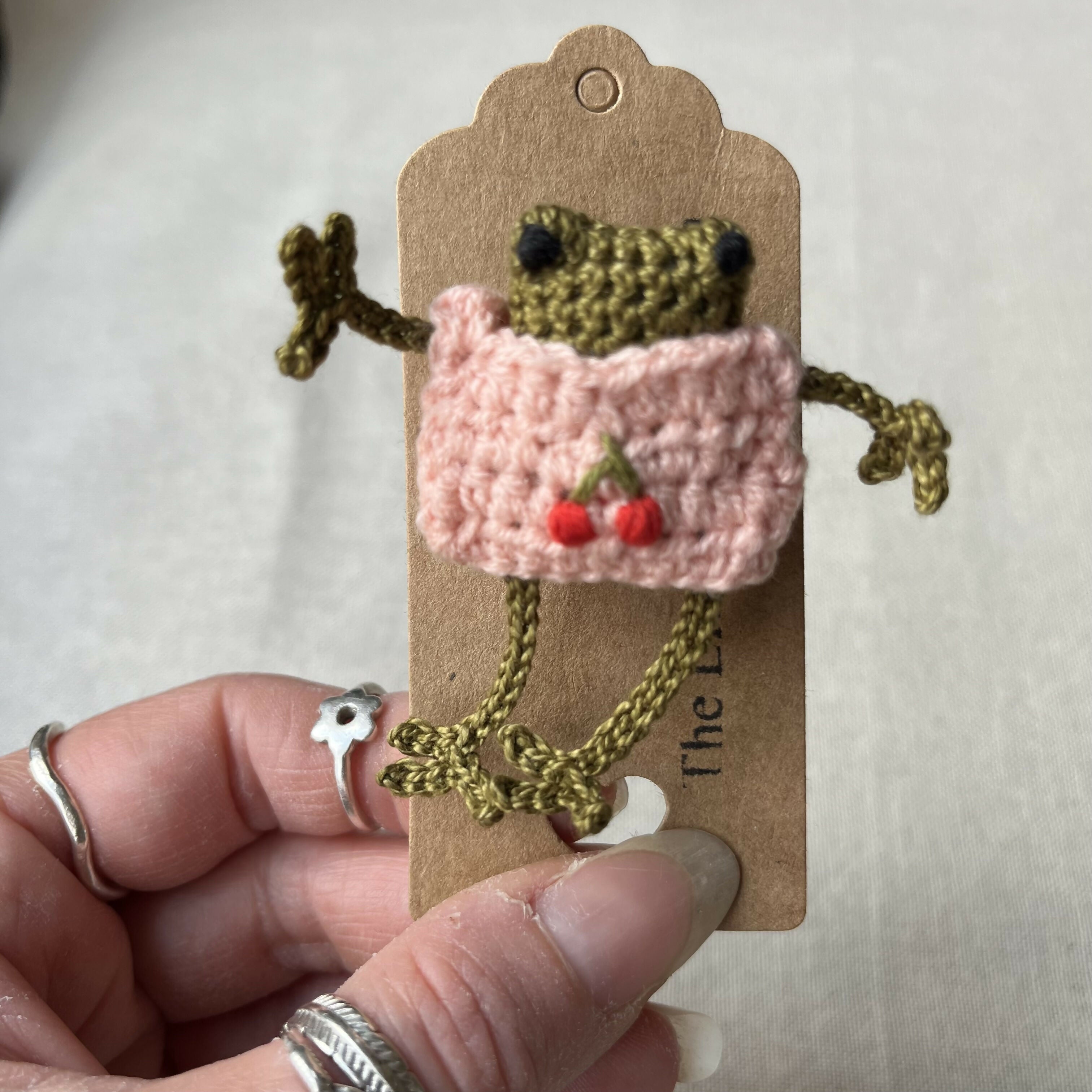 Crochet Frog Brooch