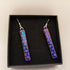 Purple and Blue Spotted Dichroic Earrings on Black