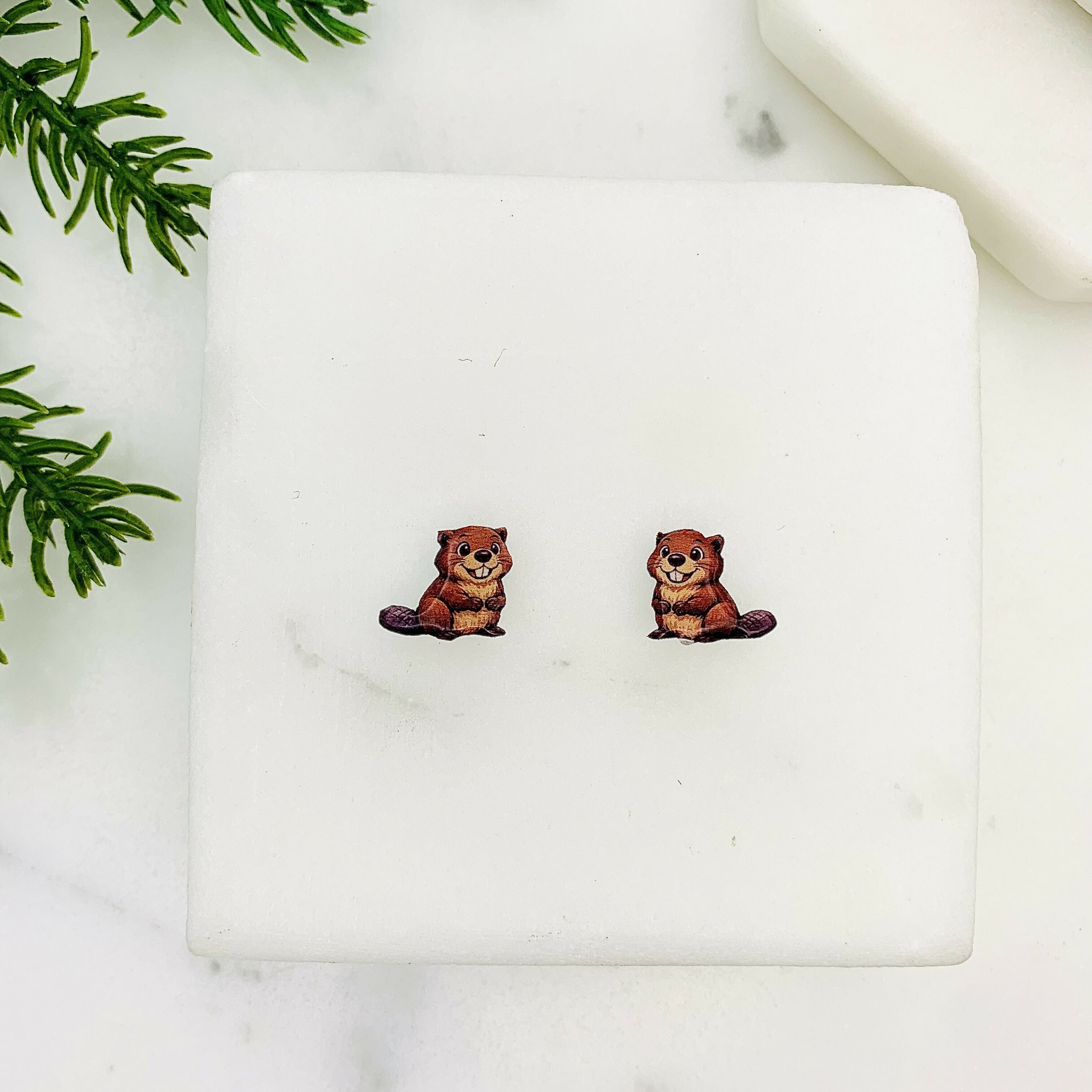 Beaver Stud Earrings