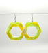 STATEMENT HEXAGON RESIN EARRINGS,WITH STAINLESS STEEL EAR WIRES