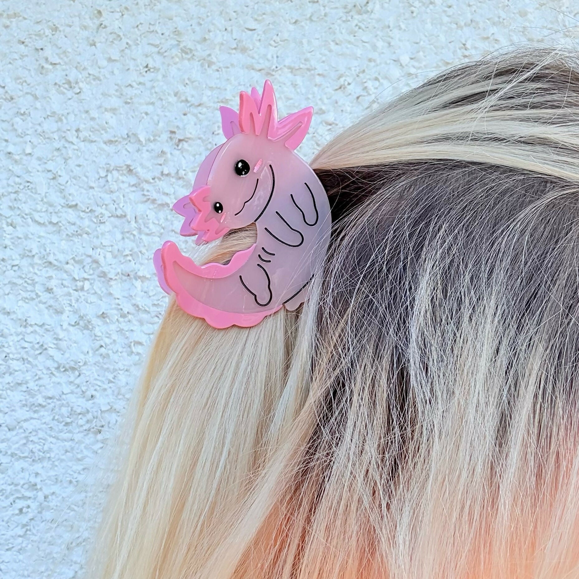 Pink Axolotl Hair Clip / Claw