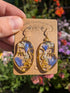 BLUE CORNFLOWER LADY FACE EARRINGS
