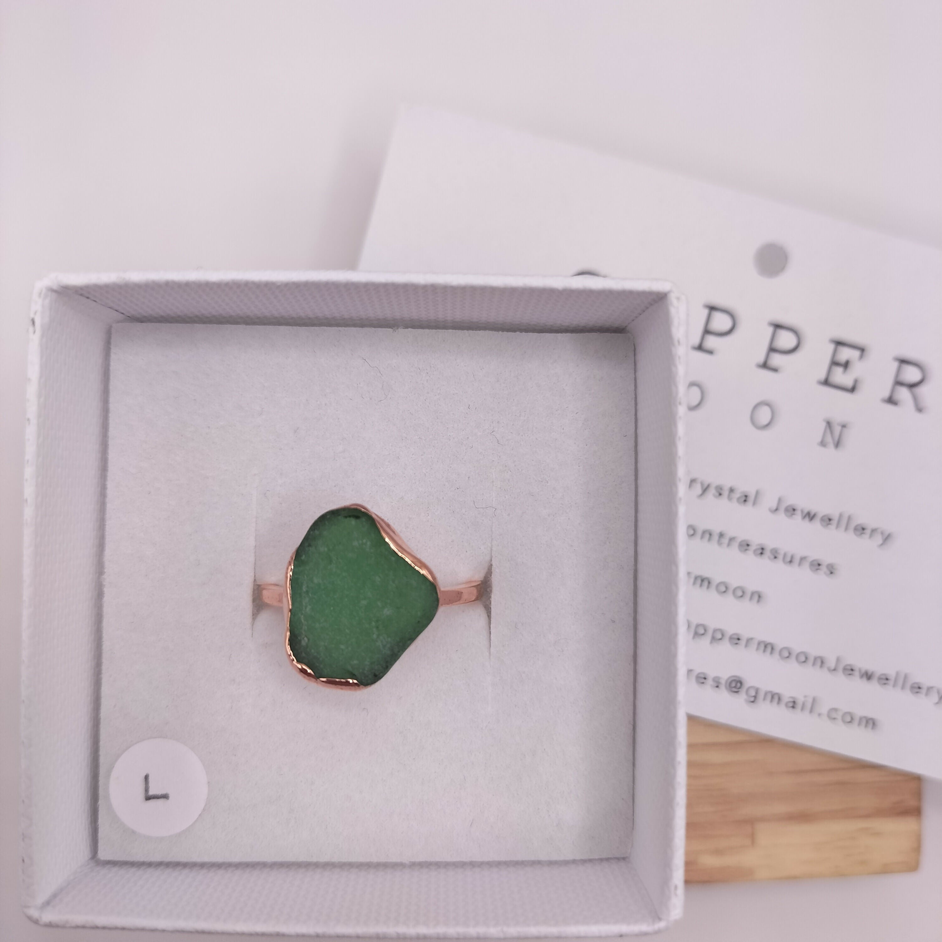 Seaglass Ring - size L