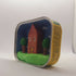 Clay House and Trees Diorama Tin