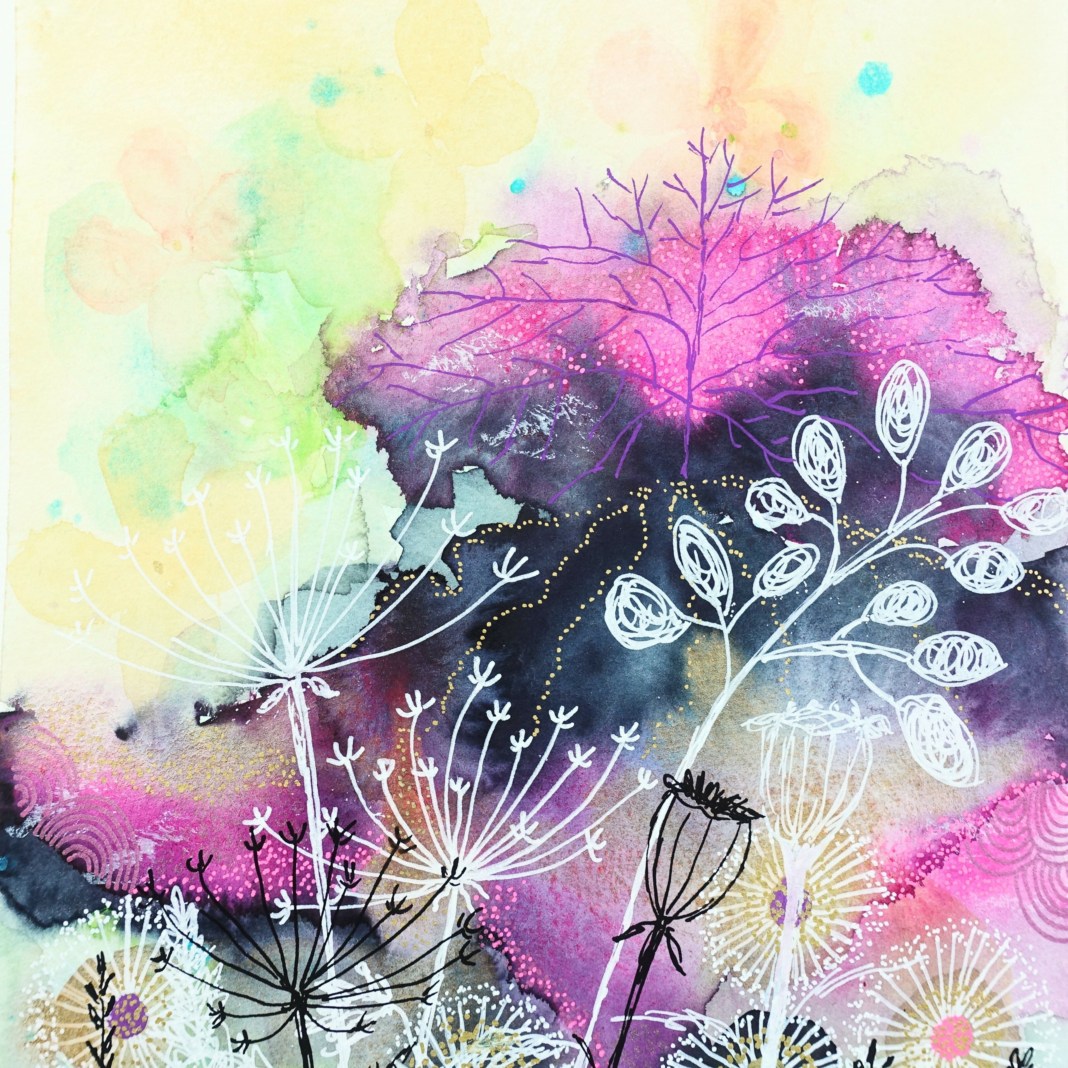 'Hedgerow Series III' Original Mixed Media Painting