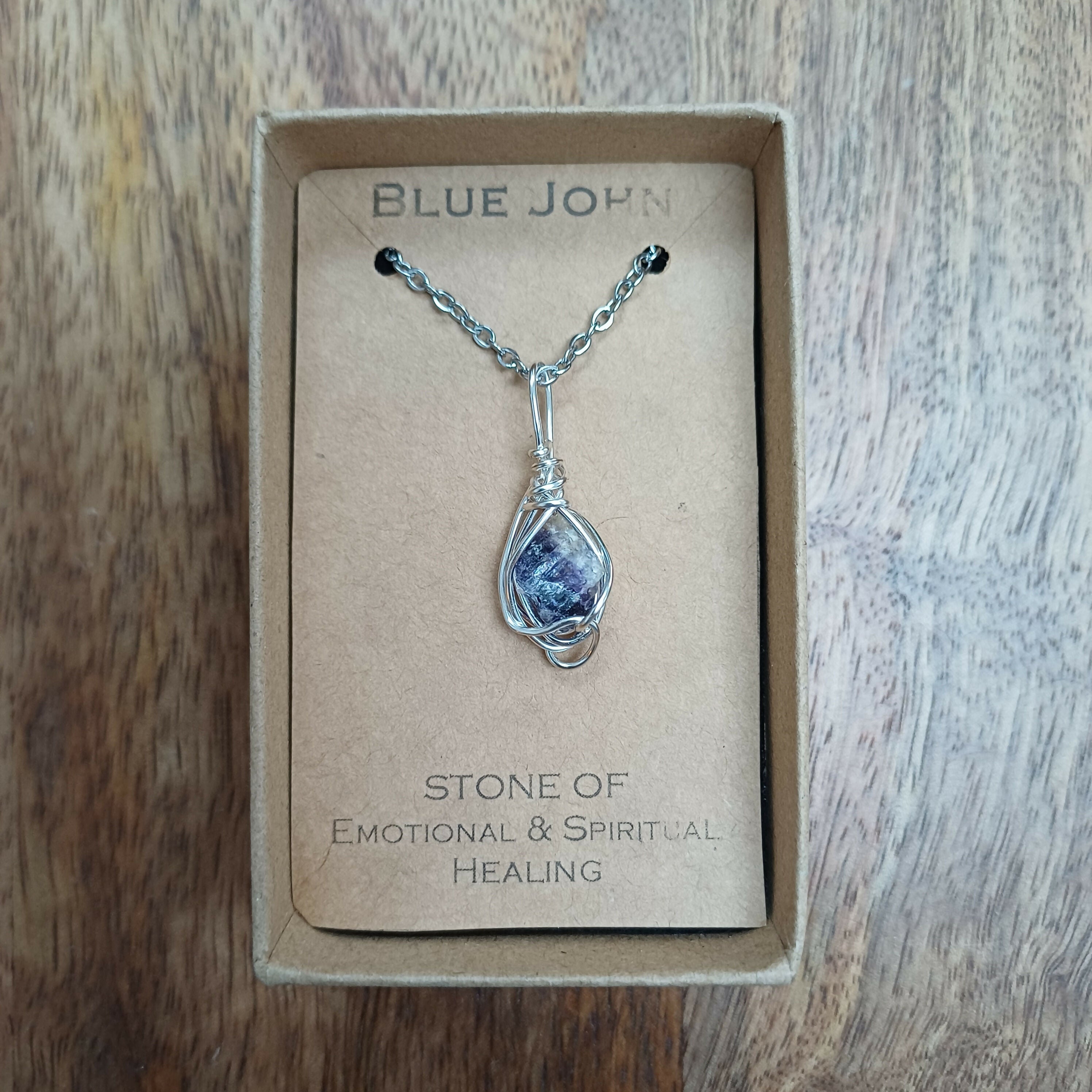 Blue John Wire Wrapped Pendant