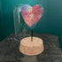 Lovely Glass Dome Featuring A Colourful Felted Heart