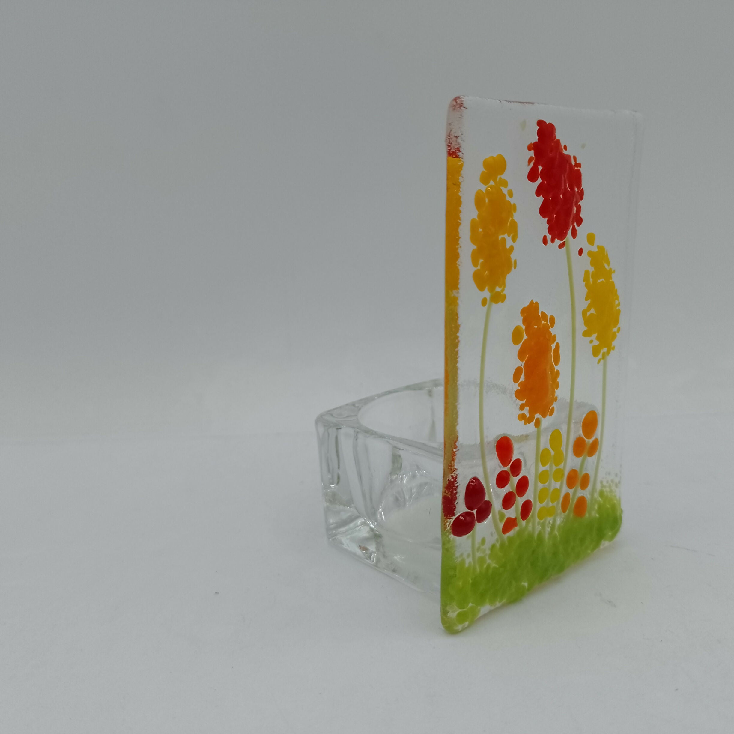 Orange Red and Yellow Flower Tealight