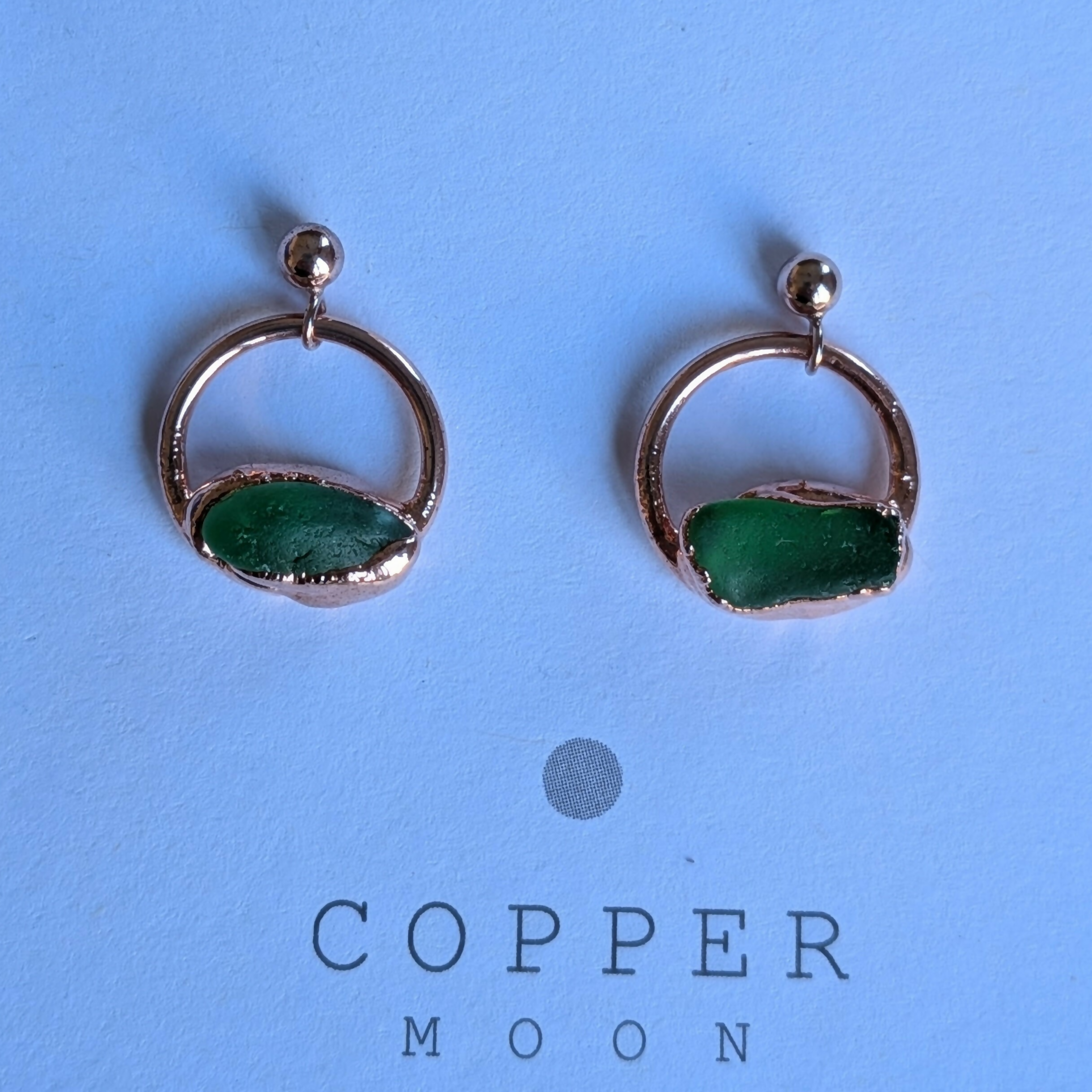 Seaglass Moon Earrings
