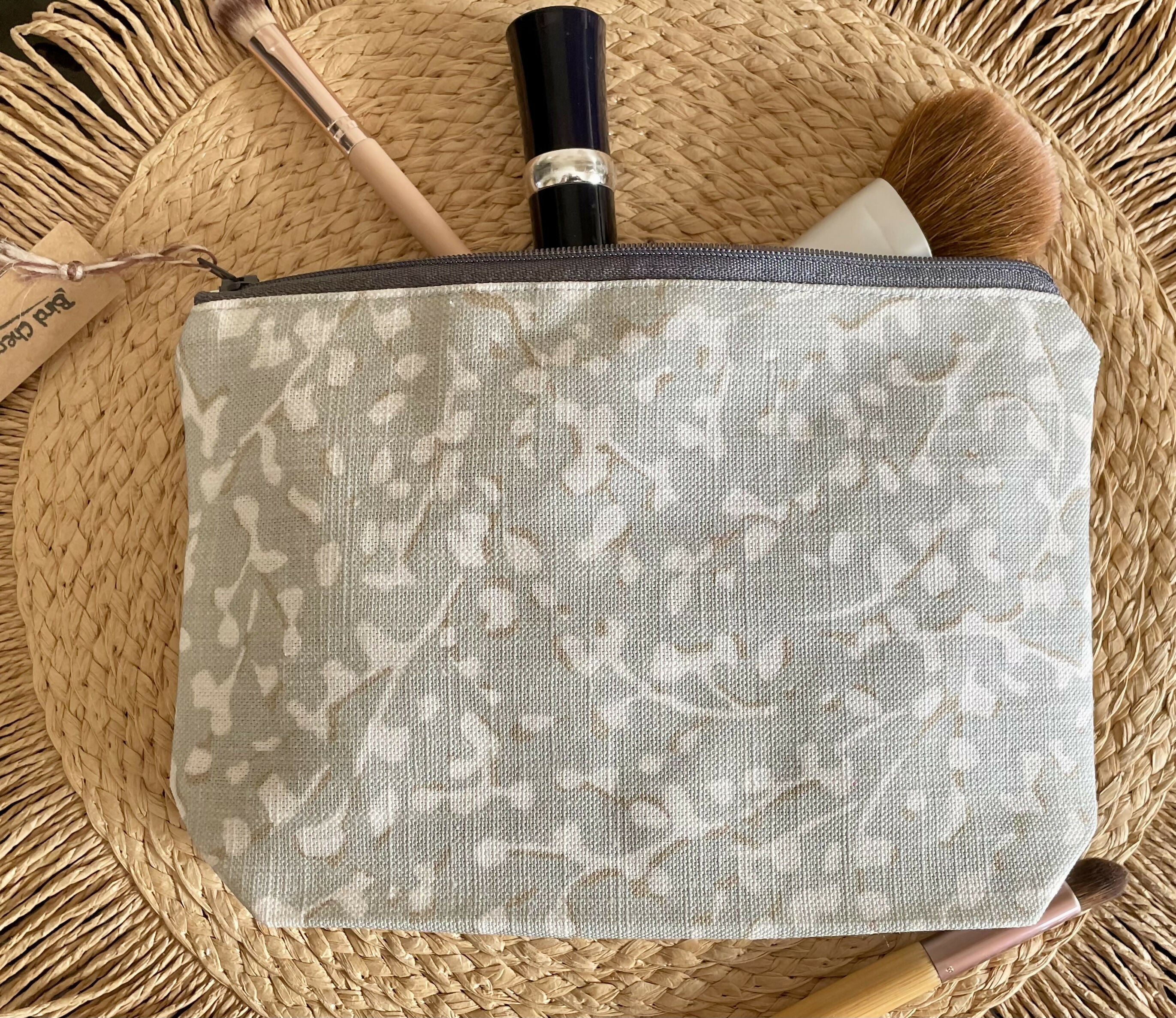 White Flowers Cosmetics Bag/ Pencil Case