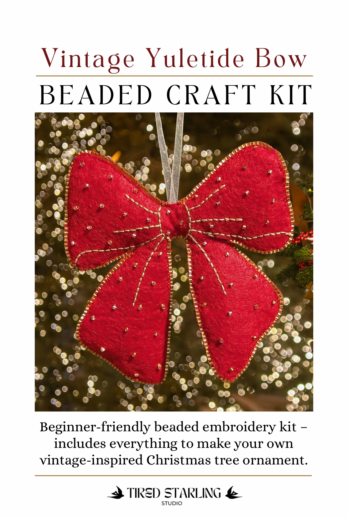 Vintage Yuletide Bow Christmas Tree Decoration Craft Kit