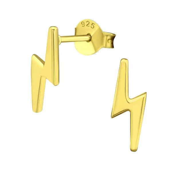 2 Strike Lightning Gold Plated Stud