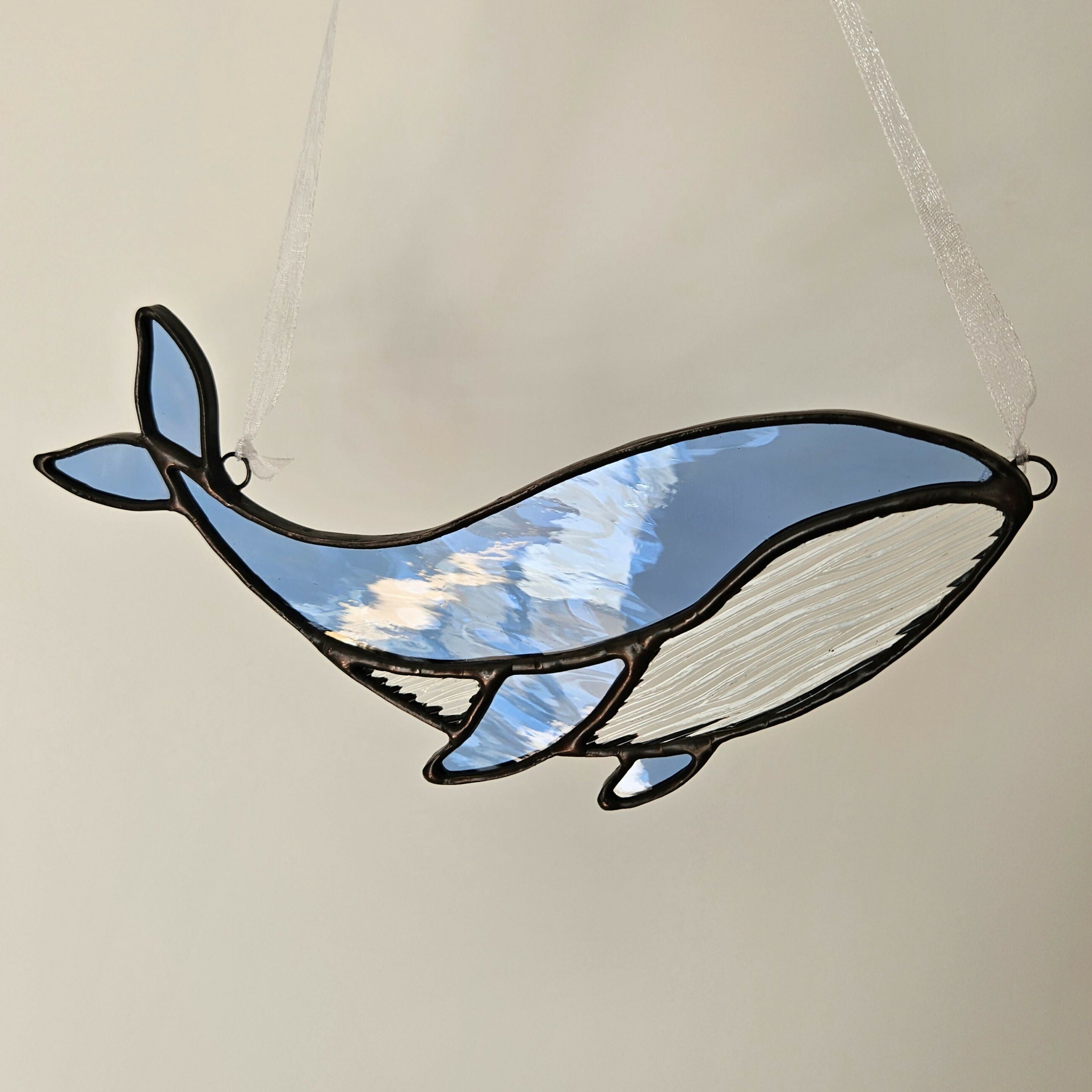 Blue Whale Stained Glass Suncatcher
