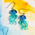 Handmade Jellyfish Resin Dangle Earrings
