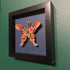 Lovely Multi Coloured Felt Butterfly Mounted In A Black Box Frame