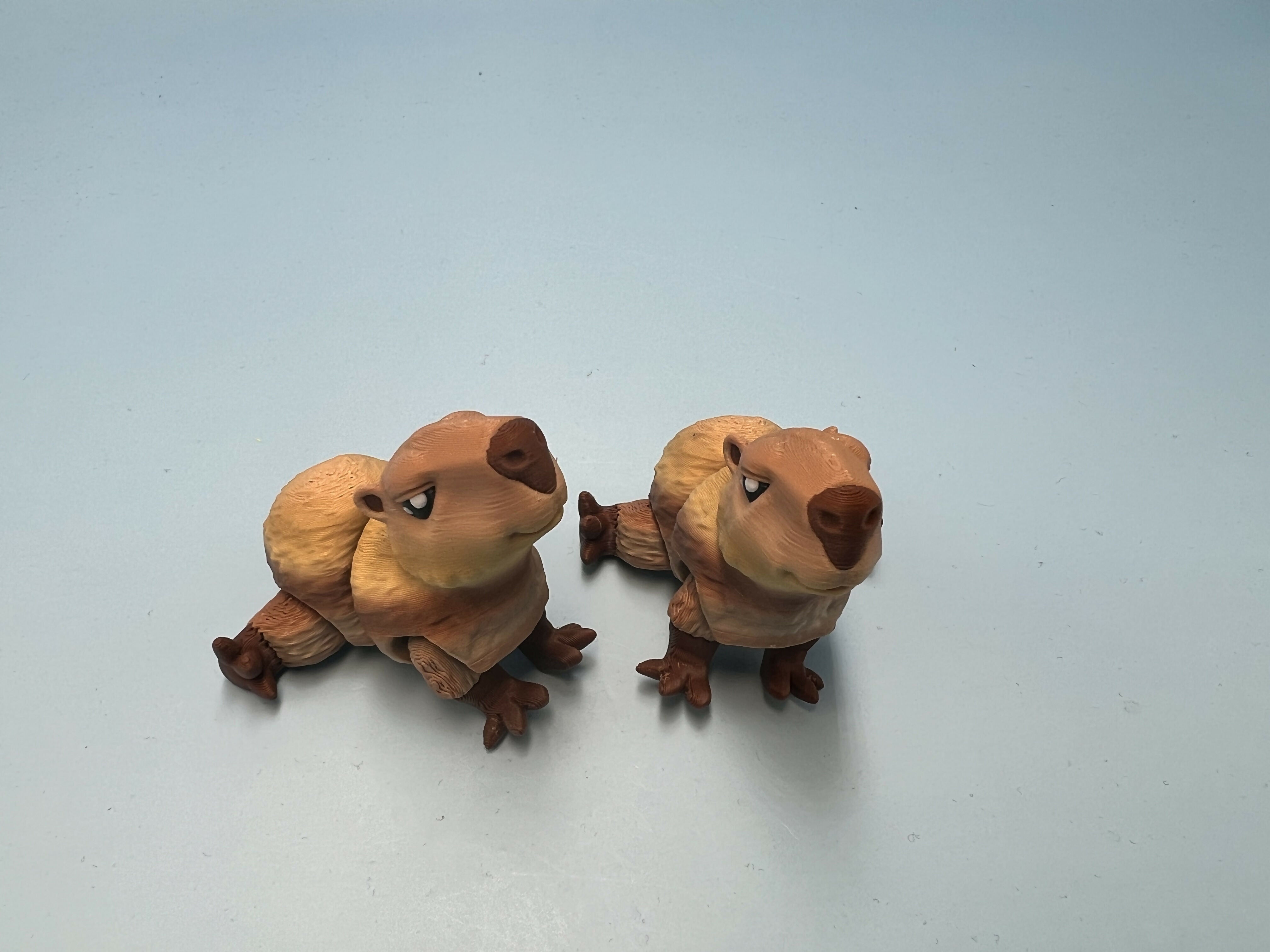 3D Printed SMALL: Articulated Sensory Fidget Animal friends Capybara 6.5cm