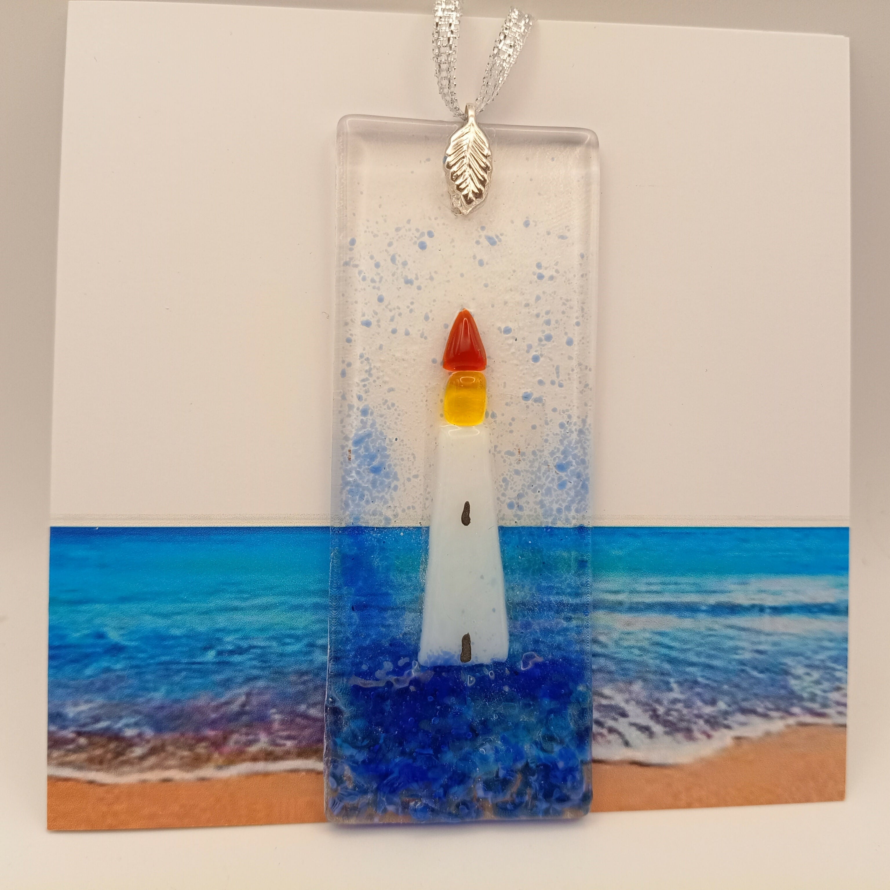 Fused Glass Lighthouse Card