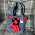 Unique Handcrafted Cute Denim Tote Bag Handbag Made From Upcycled Jeans With Flower Decoration