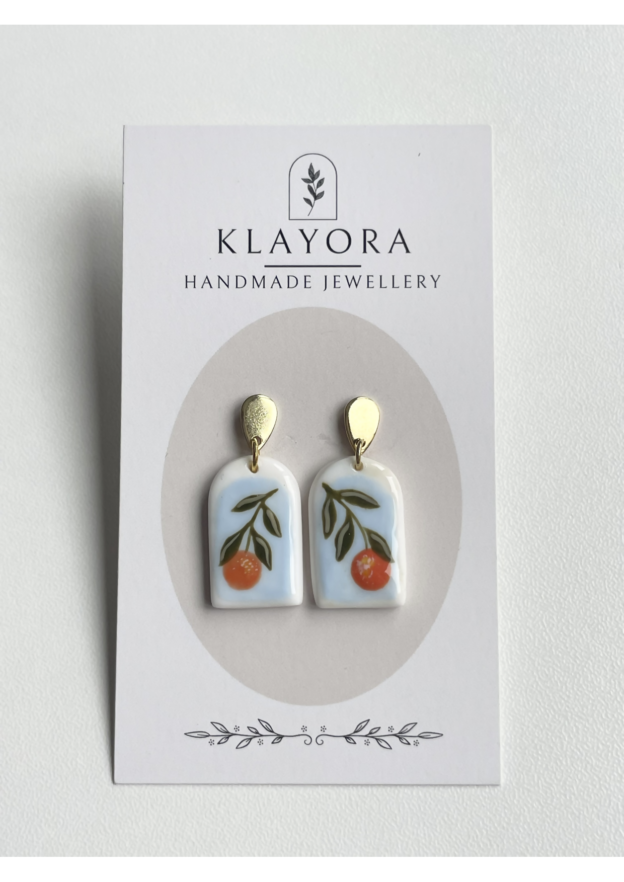 Orange Polymer Clay Earrings