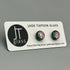 Rainbow Dichroic Fused Glass Sterling Silver Stud Earrings - Handmade by Jade Tapson Glass.