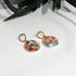 Orange and White Floral Dangle Earrings - Handmade Polymer Clay - Polly Plant
