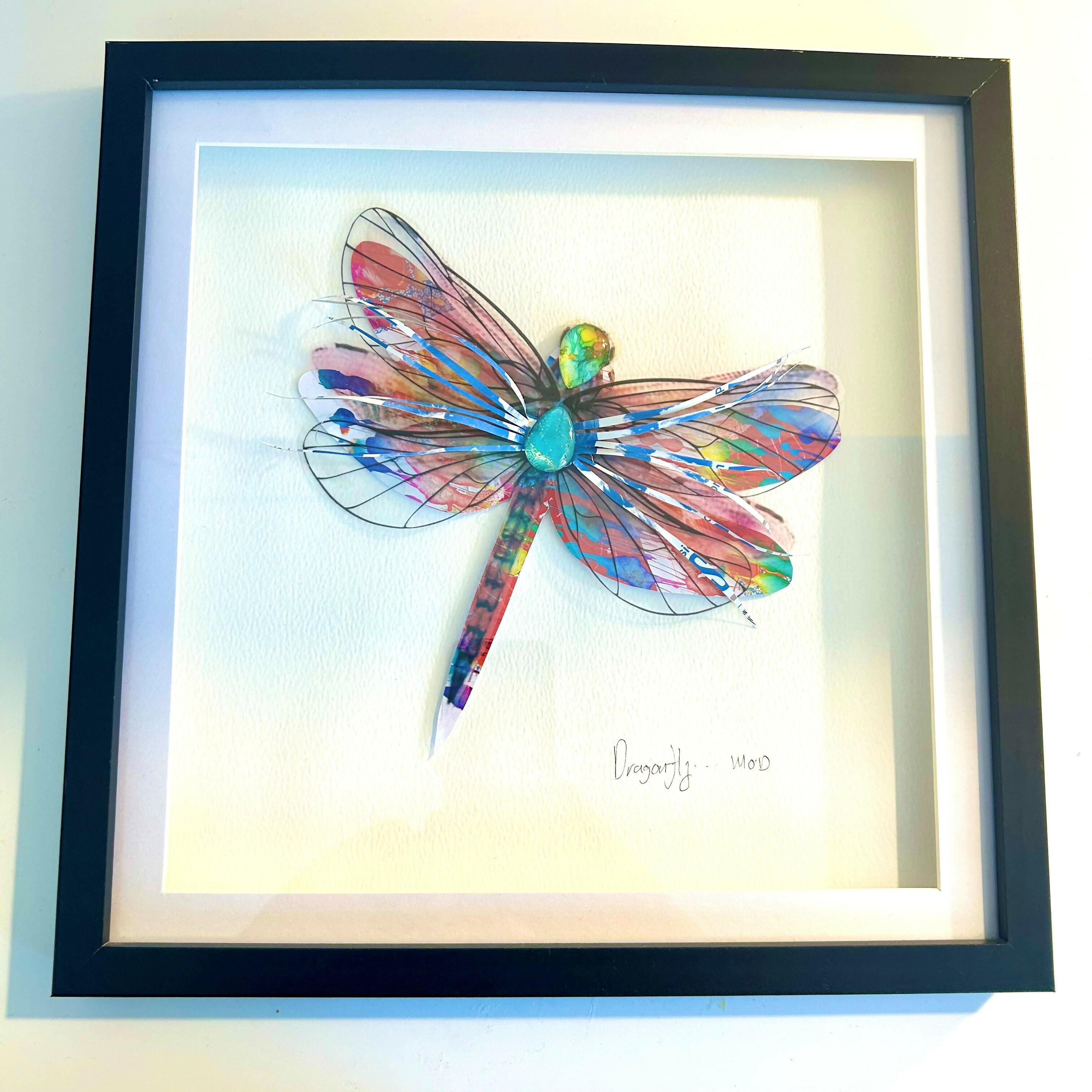 Dragonfly Mixed Media Framed Artwork