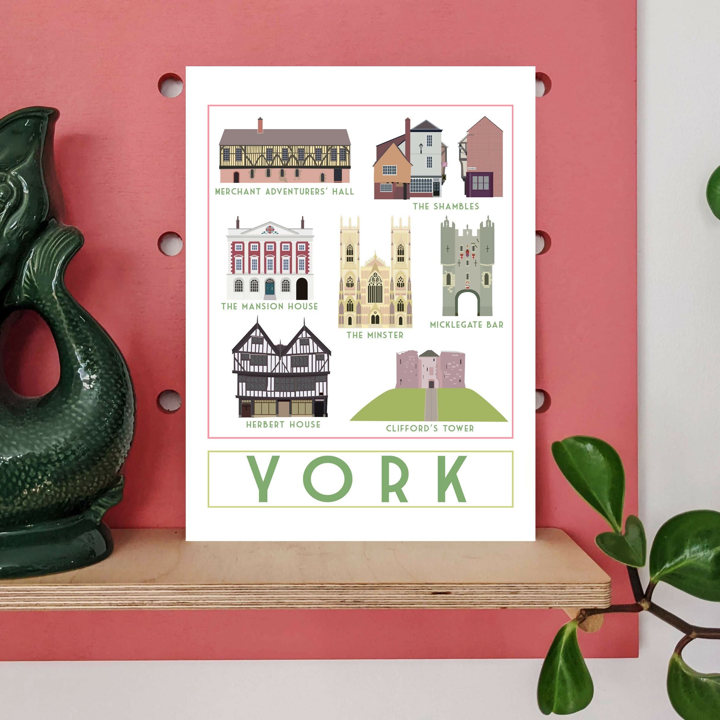 York Landmarks Travel Poster