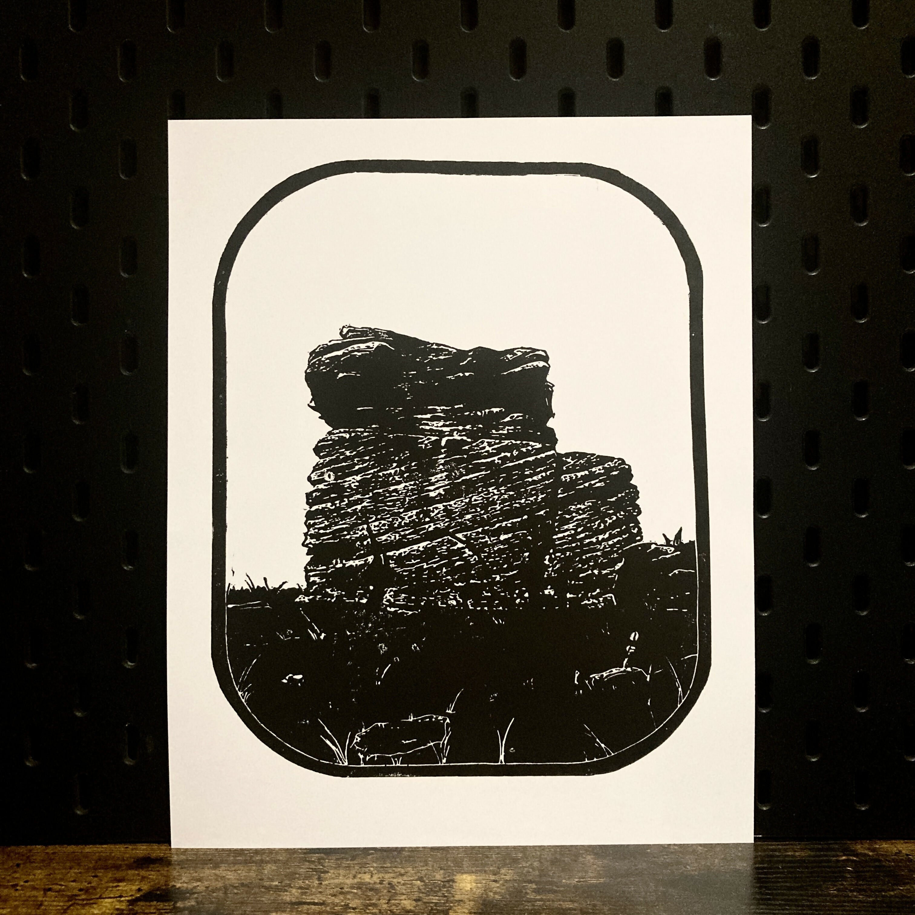 Mother Cap Hand Carved Lino Print On Card