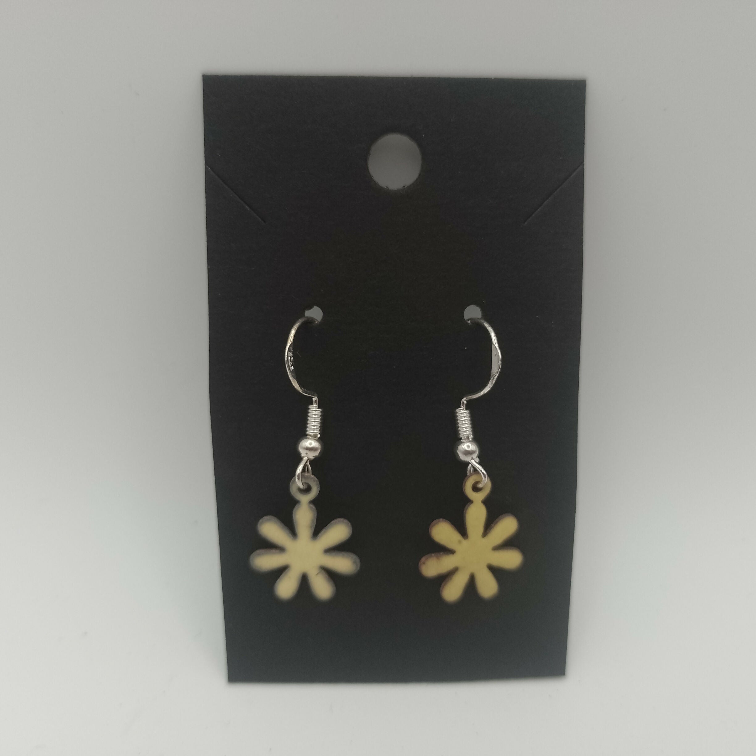 Yellow Flower Enamel Earrings