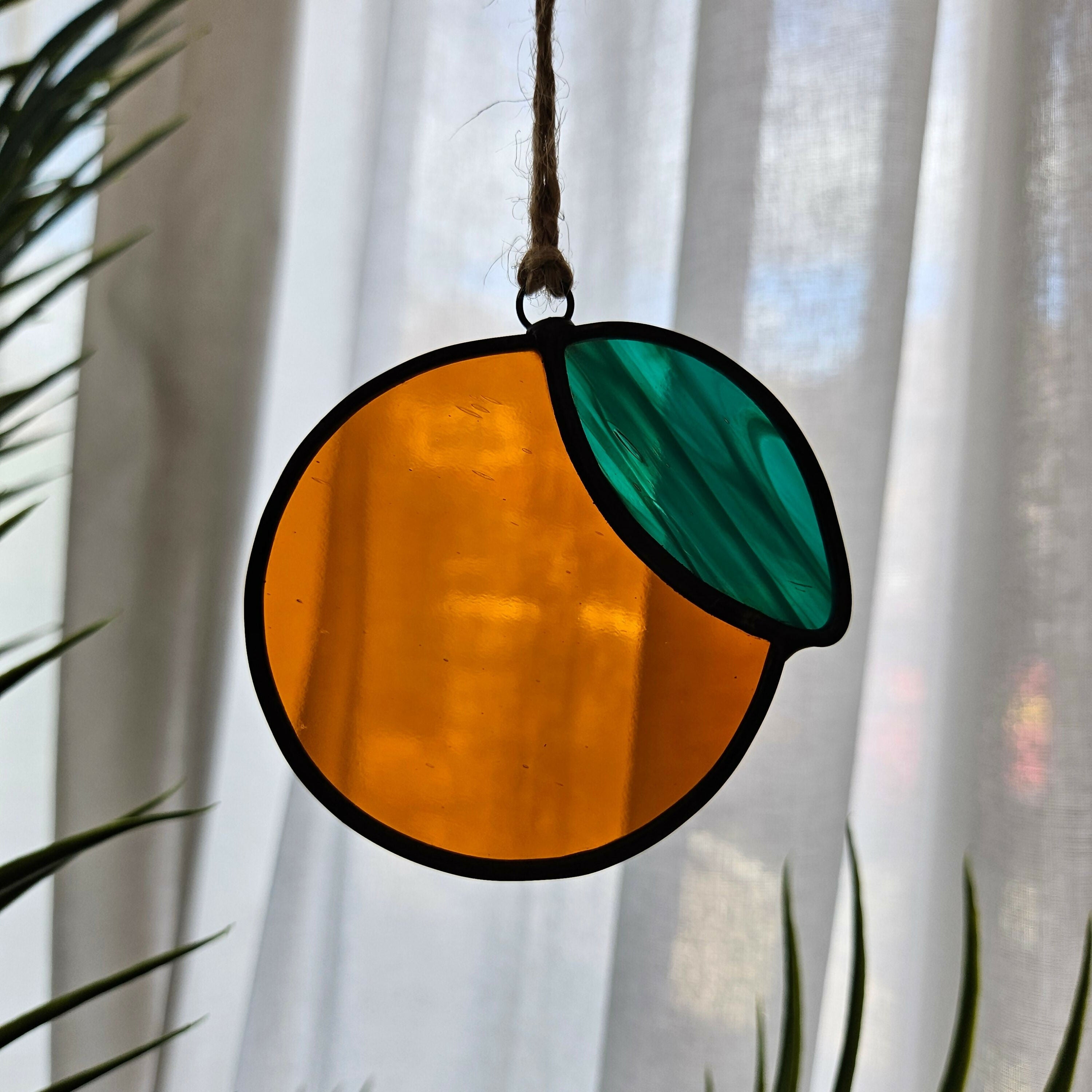 Orange Stained Glass Suncatcher