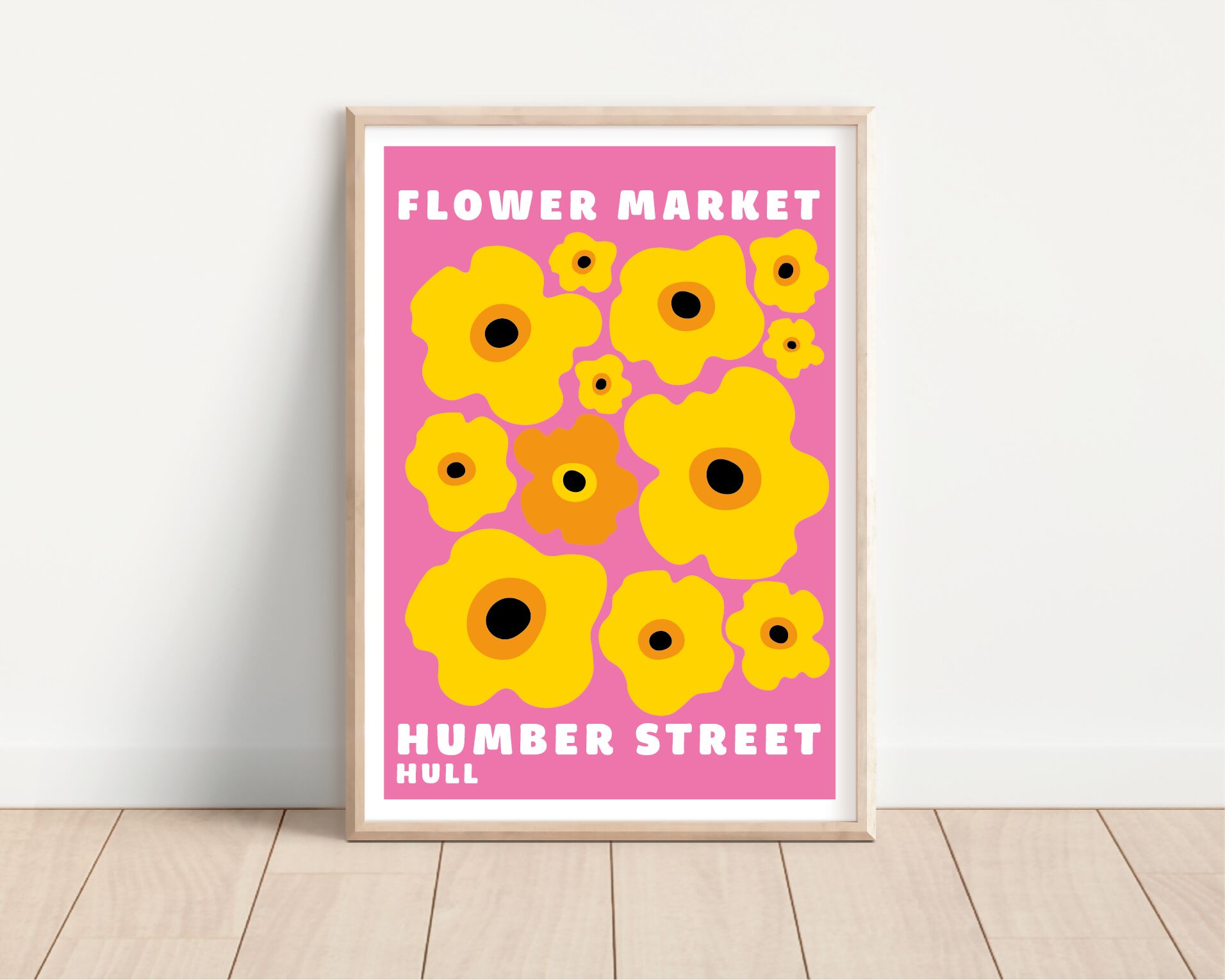 A5 Humber Street Flower Market Print - Pink