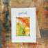 Abstract Sparkle Heart Good Luck Card in Yellow