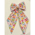 Happy Birthday Print Hair Bow with Barrette Clip