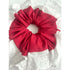Red Oversized Ruffle Broderie Lace Hair Scrunchie