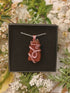 Jasper Wire Wrapped Crystal Necklace on Sterling Silver Chain