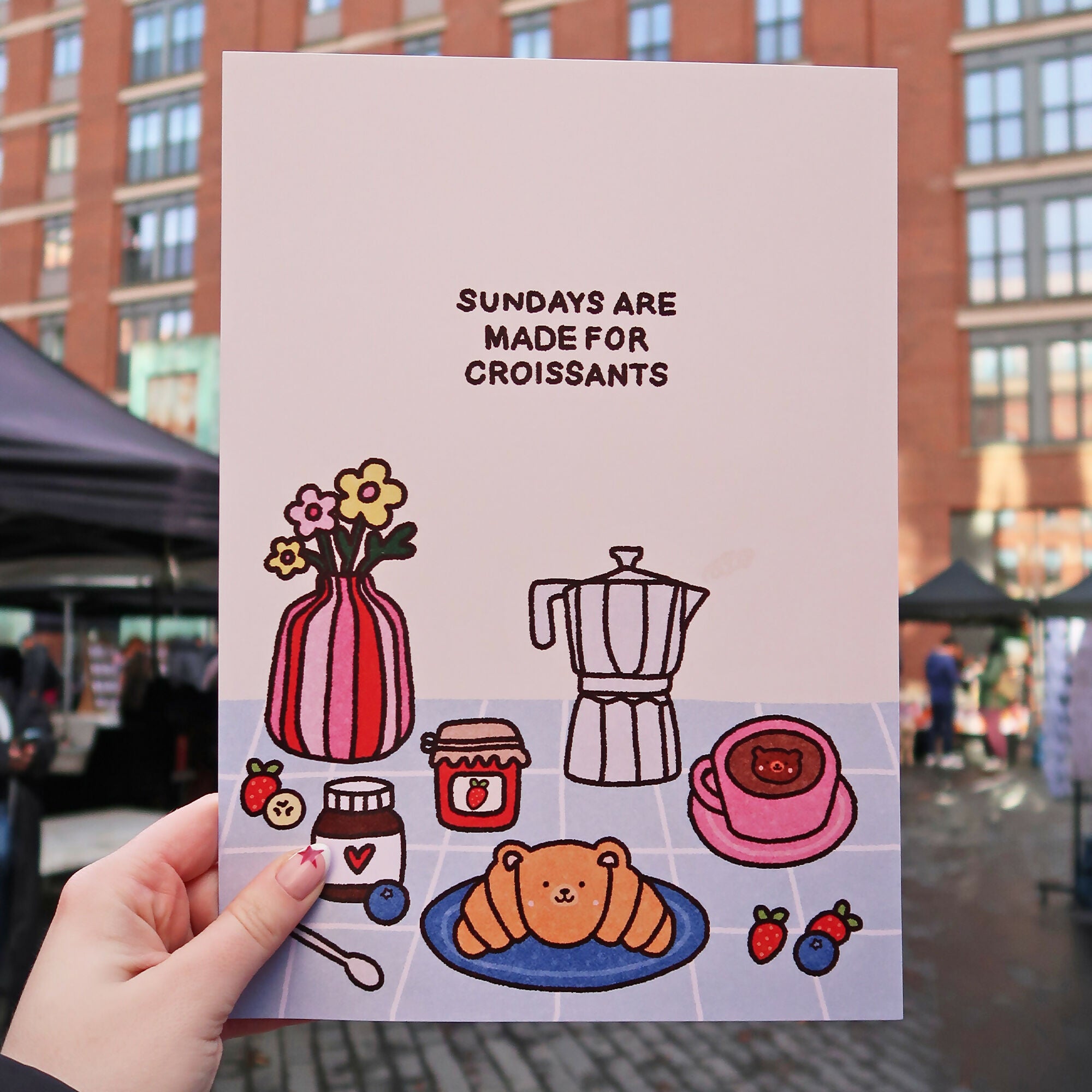 Sunday Croissant A5 Art Print