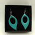 Blue Teal Enamel Teardrop Earrings