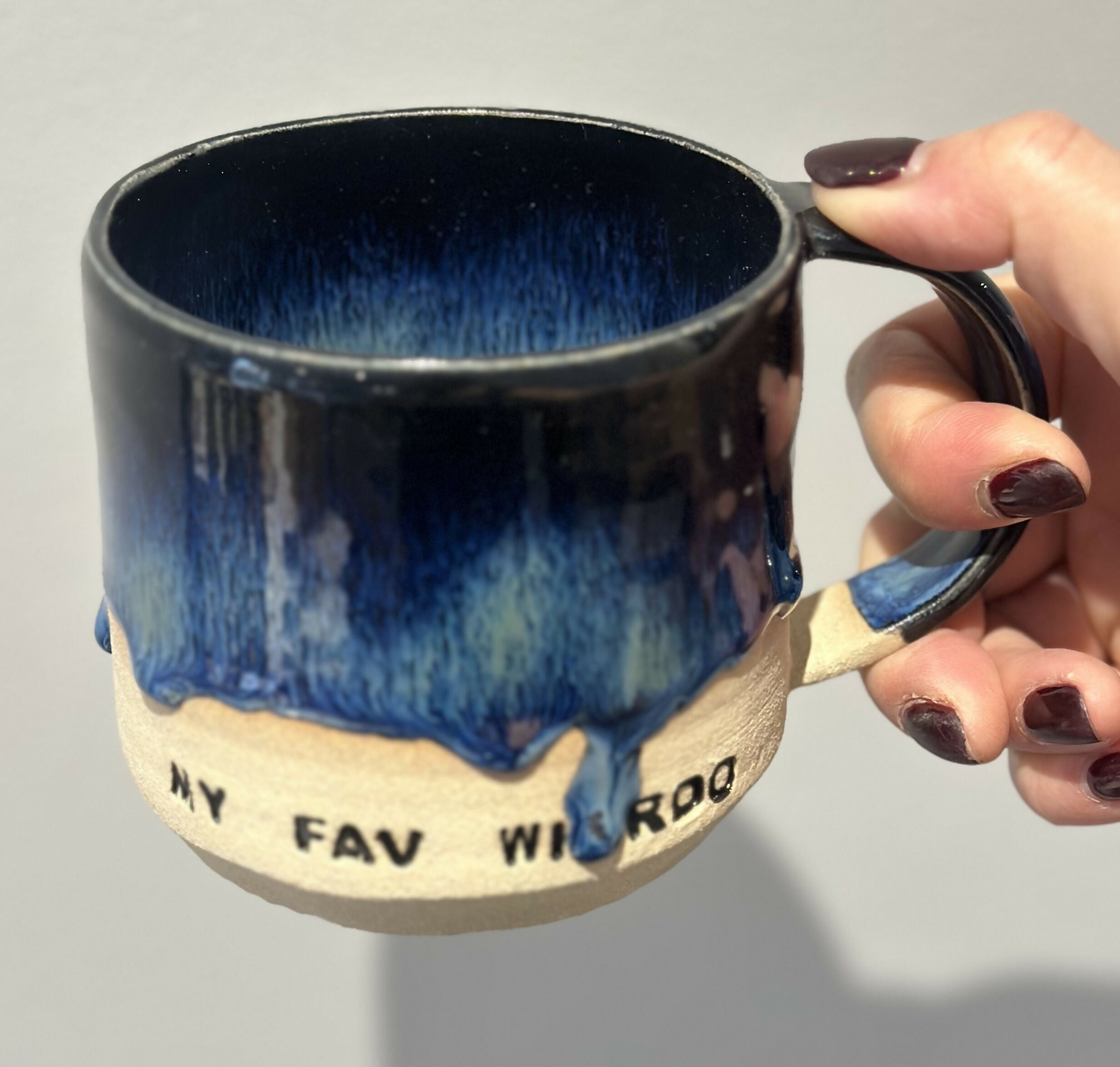 MY FAV WEIRDO BLUE DRIPPY MUG