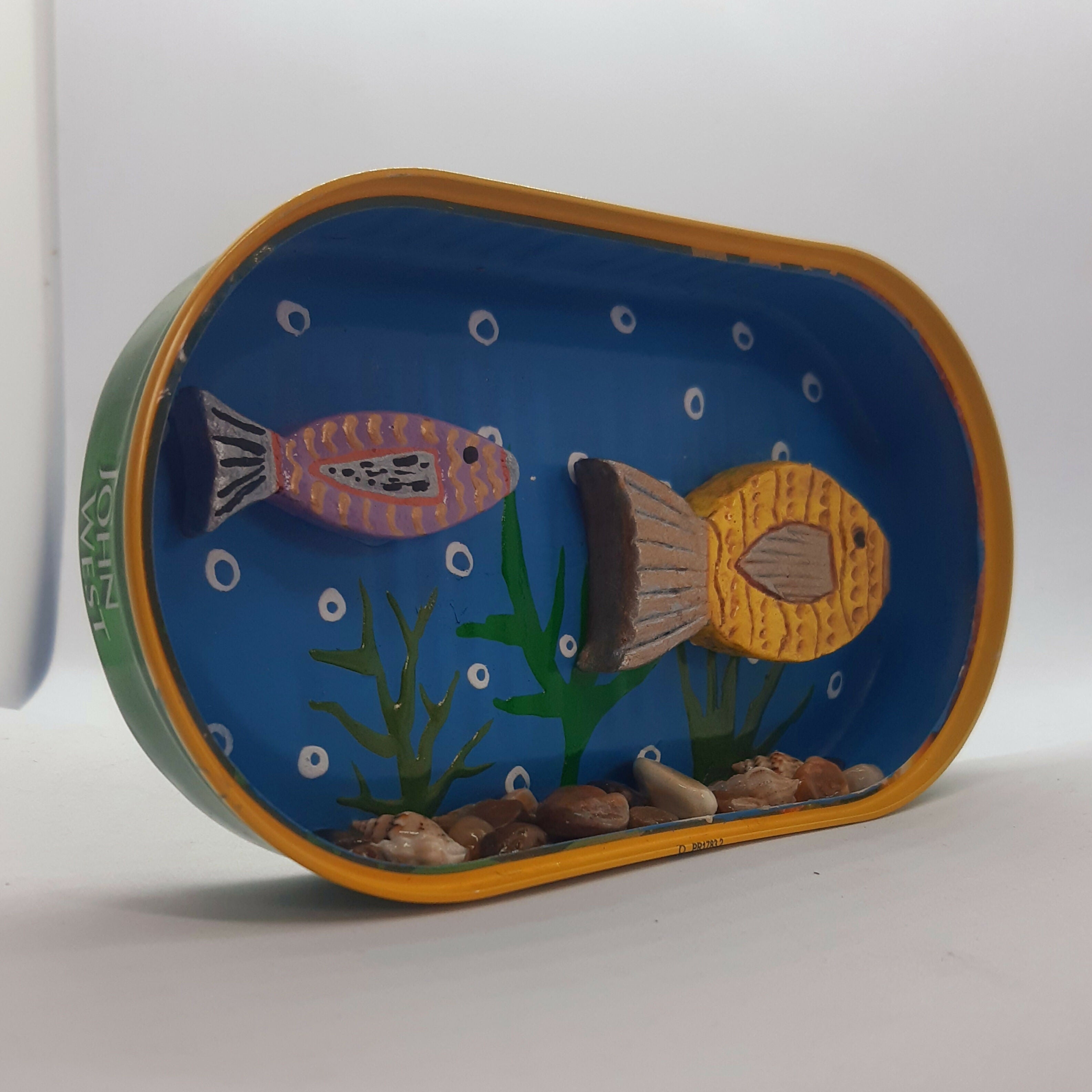 Clay Fish Painted Tin Desk Pet/Buddy