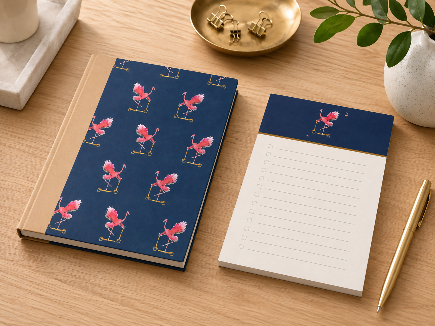 A6 Tear-off Notepad | art led flamingo mushrooms heart tree designs